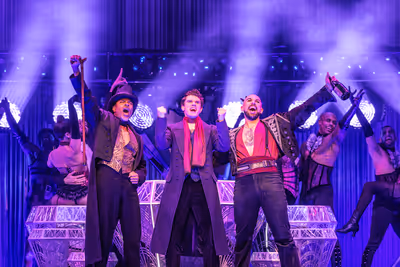 Jahi Kearse, Jay Armstrong Johnson, Danny Burgos, and and the Company of MOULIN ROUGE Photo