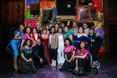 Gina Rodriguez and Lyrik Cruz with the cast of Real Women Have Curves Photo