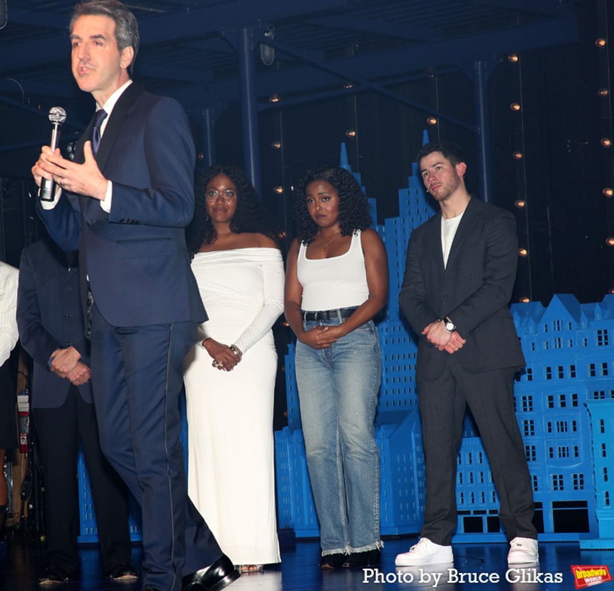 Composer Jason Robert Brown, Director Whitney White, Adrienne Warren and Nick Jonas at 