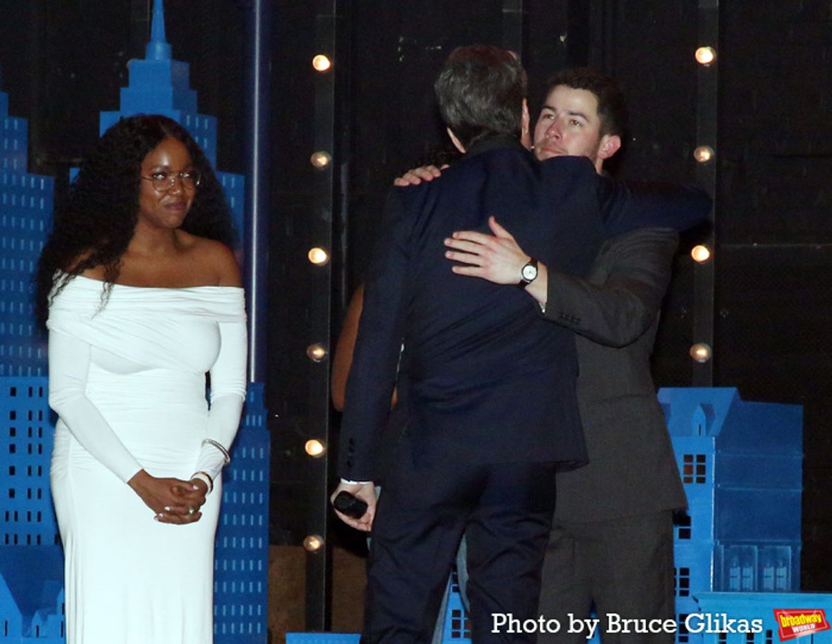Director Whitney White, Composer Jason Robert Brown and Nick Jonas at 