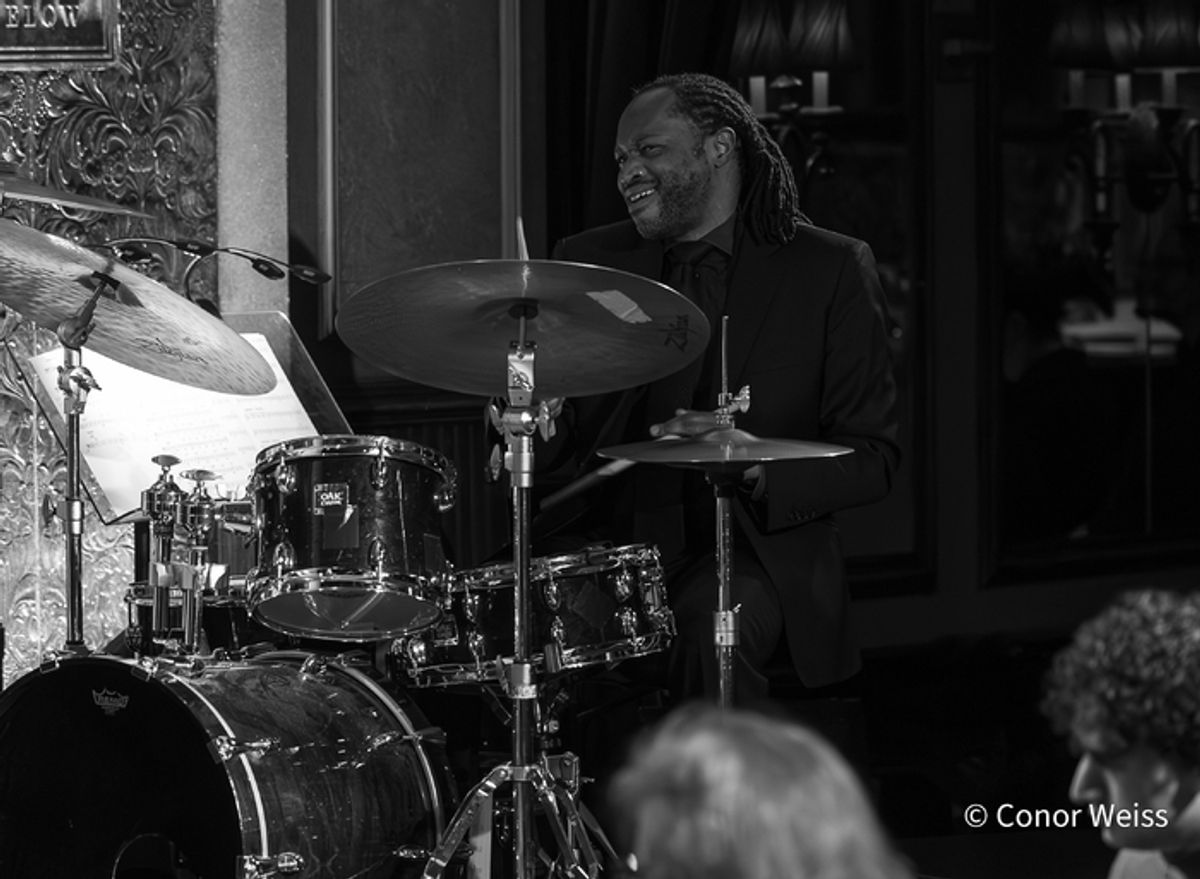 Mark McLean on drums. Photo credit: Conor Weiss at 