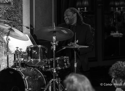 Mark McLean on drums. Photo credit: Conor Weiss Photo