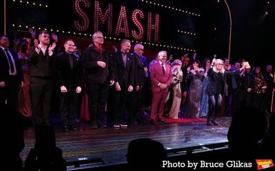 Stephen Oremus, Joshua Bergasse, Rick Elice, Bob Martin, Scott Wittman, Marc Shaiman. Photo