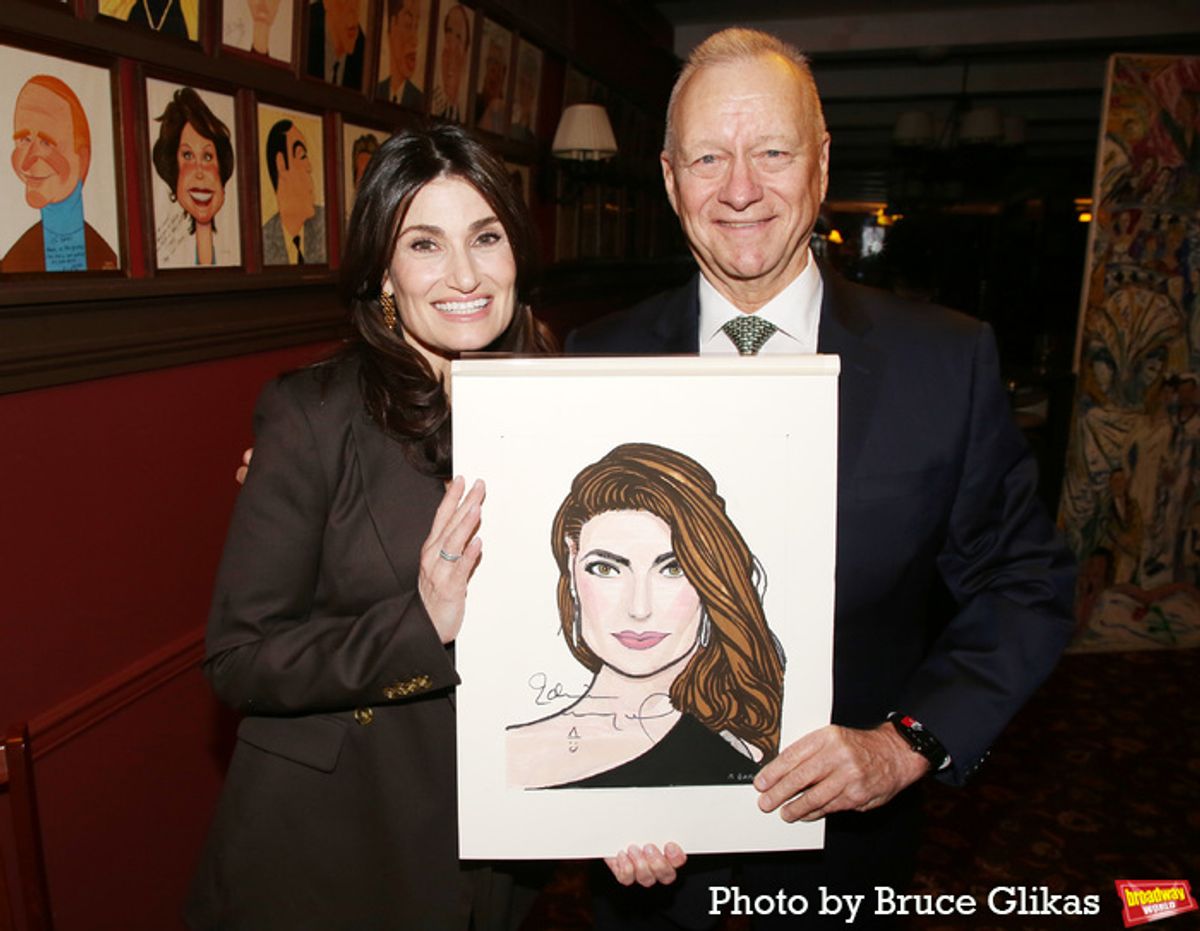 Idina Menzel and Sardi’s Max Klimavicius at 