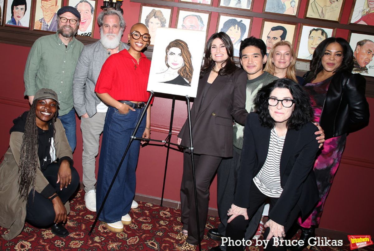 John Hemphill, Michael Park, Khaila Wilcoxon, Veronica Otim, Idina Menzel, Zachary Noah Piser, Director Tina Landau and D'Adre Aziza  at 