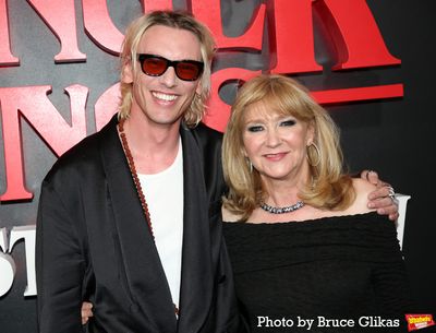 Jamie Campbell Bower and Sonia Friedman Photo