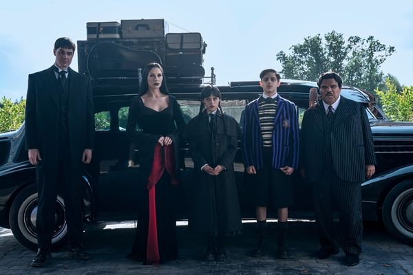 Joonas Suotamo, Catherine Zeta-Jones, Jenna Ortega, Isaac Ordonez, Thing, Luis Guzma Photo