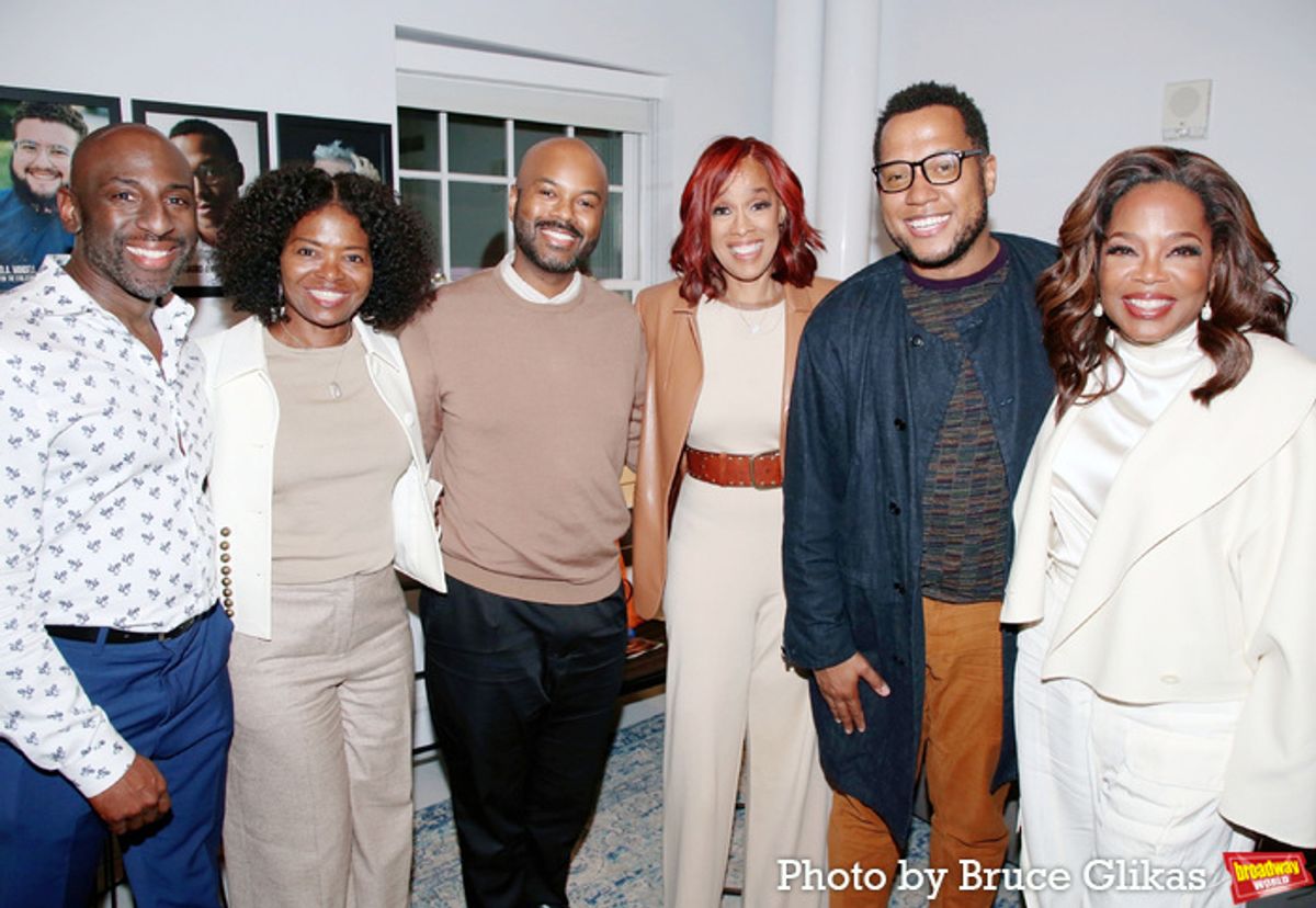 Producer Rashad V. Chambers, Producer La Chanze, Cheo Bourne, Gayle King, Playwright Branden Jacobs-Jenkins and Oprah Winfrey  at 