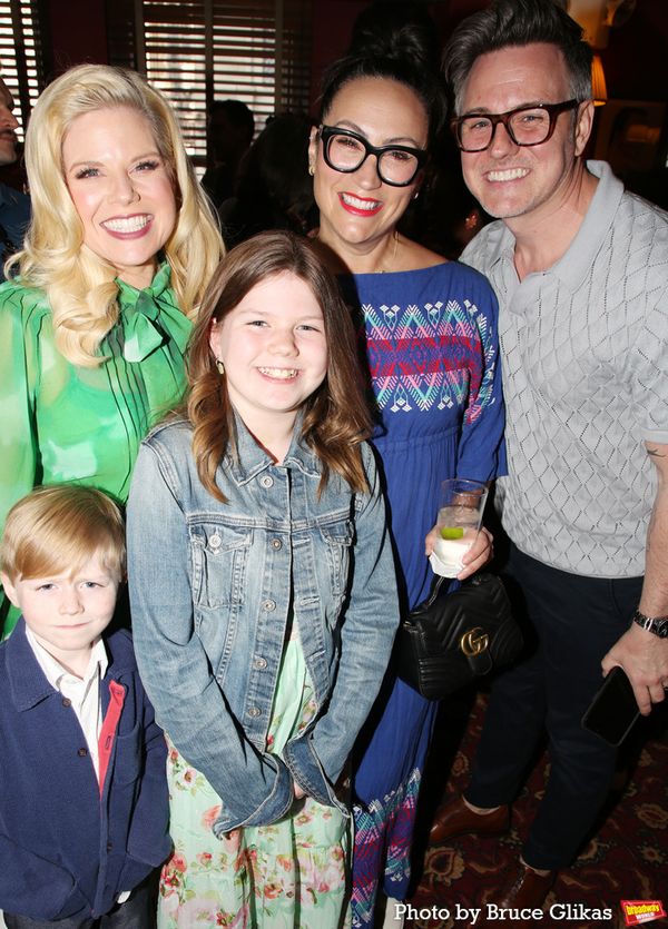 Megan Hilty, Eden Espinosa, Brian Gallagher, son Ronan Gallagher and daughter Viola G Photo