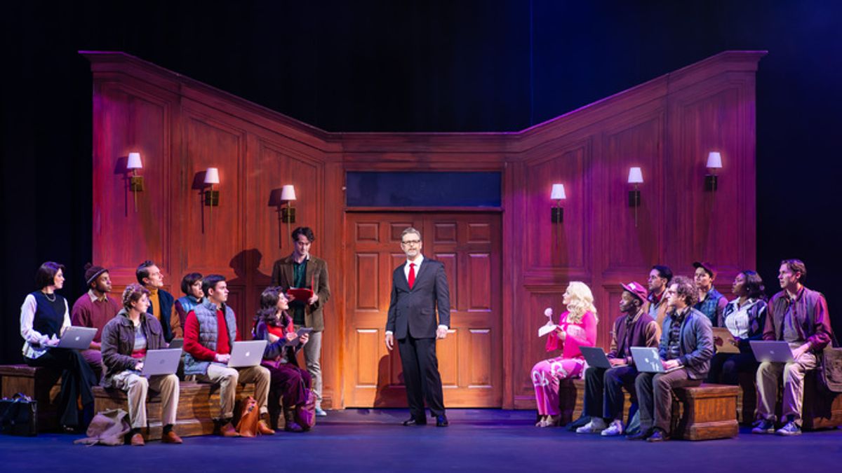 Ed Staudenmayer (center) and the cast of Legally Blonde at 