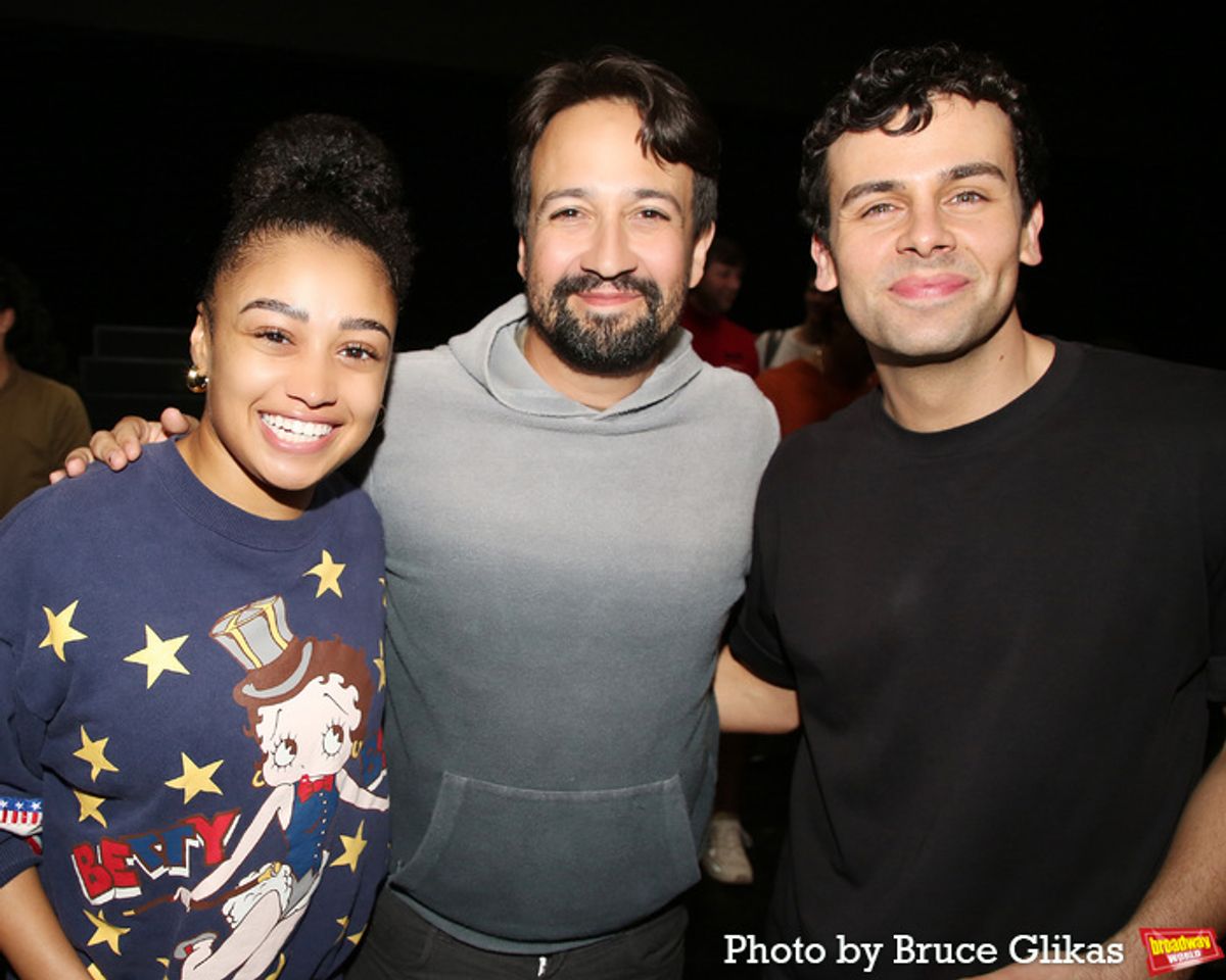 Jasmine Amy Rogers, Lin-Manuel Miranda and Ainsley Melham at 