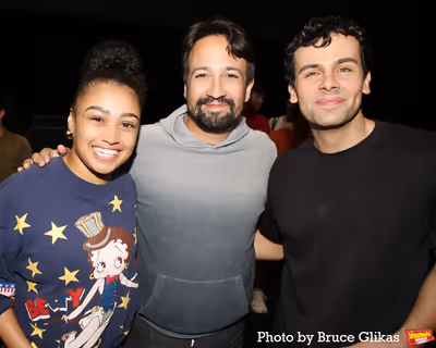 Jasmine Amy Rogers, Lin-Manuel Miranda and Ainsley Melham Photo