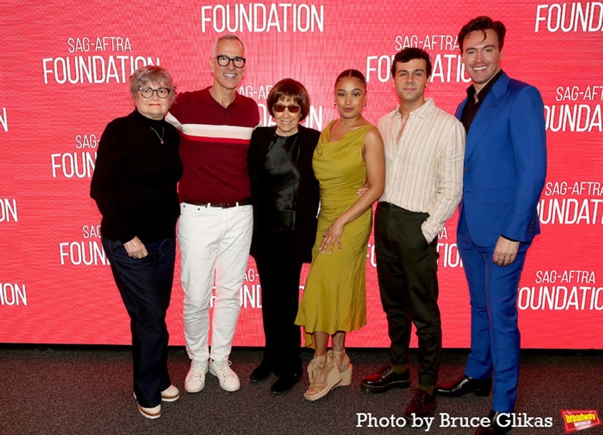 Faith Prince, Director/Choreographer Jerry Mitchell, Lyricist Susan Birkenhead, Jasmine Amy Rogers, Ainsley Melham and Erich Bergen at 