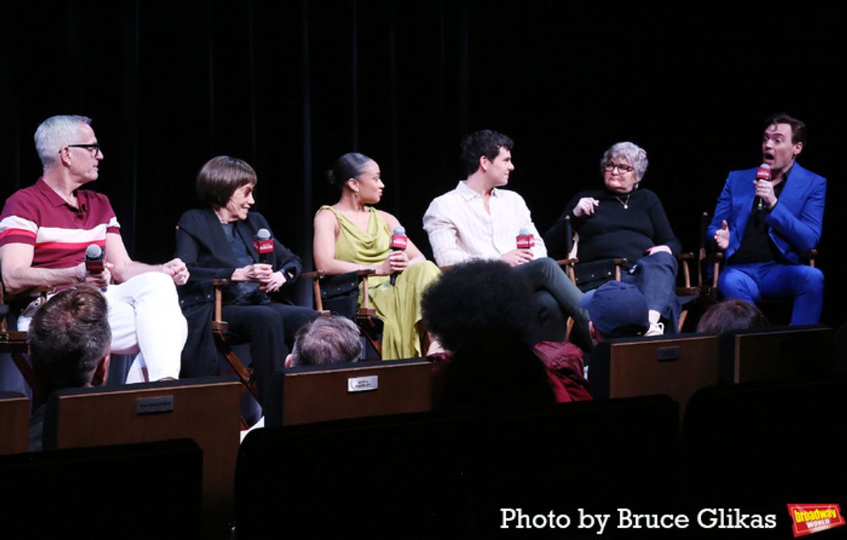 Director/Choreographer Jerry Mitchell, Lyricist Susan Birkenhead, Jasmine Amy Rogers, Ainsley Melham, Faith Prince and Erich Bergen at 