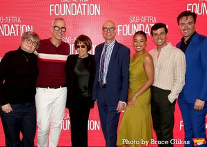 Faith Prince, Director/Choreographer Jerry Mitchell, Lyricist Susan Birkenhead, Moderator Richard Ridge, Jasmine Amy Rogers, Ainsley Melham and Erich Bergen @ BroadwayWorld Faith Prince, Director/Choreographer Jerry Mitchell, Lyricist Susan Birkenhead, Moder Photo