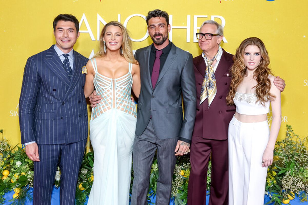 Henry Golding, Blake Lively, Michele Morrone, Paul Feig and Anna Kendrick at 