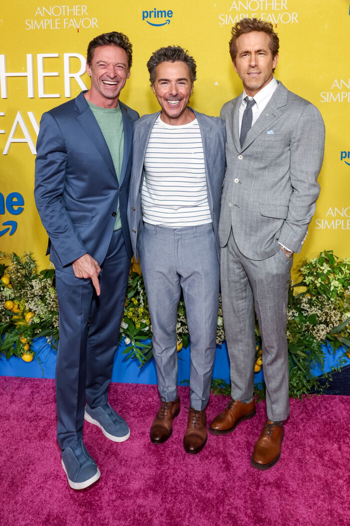 Hugh Jackman, Shawn Levy and Ryan Reynolds  at 