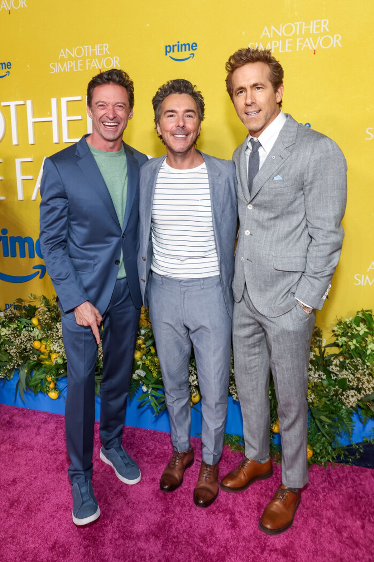 Hugh Jackman, Shawn Levy and Ryan Reynolds  at 