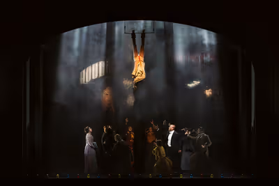 Alice Mistroni, Ryan Silverman, Russell Spellman, and Company Photo
