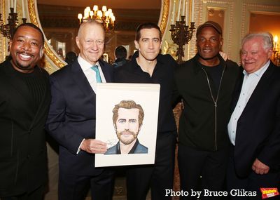 Producer Brian Moreland, Sardi's General Manager/Owner Max Klimavicius, Jake Gyllenha Photo