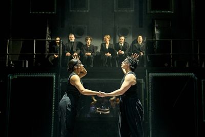Romaya Weaver and James Cooney and the cast of  Hamlet Hail to the Thief Photo