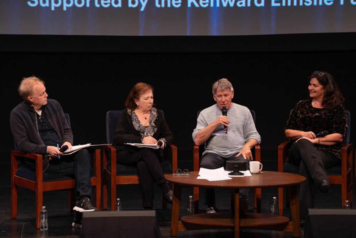 Karey Kirkpatrick, Winnie Holzman, and Stephen Schwartz with Roslyn Catracchia at 