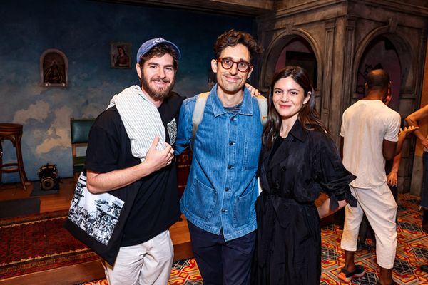 Andrew Garfield, Justin Peck, and Monica Barbaro Photo