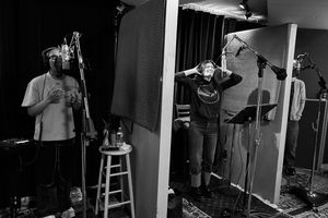 Khaila Wilcoxon, Idina Menzel, Michael Park Photo