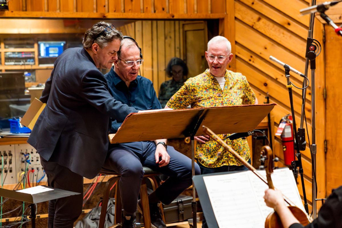 Adam Guettel, Ted Sperling and Bruce Coughlin at 