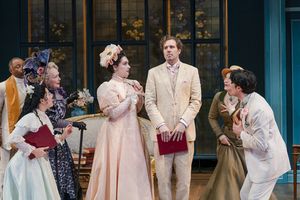 Alvin Keith as Reverend Chasuble, Joyce Meimei Zheng as Cecily Cardew, Marion Adler a Photo