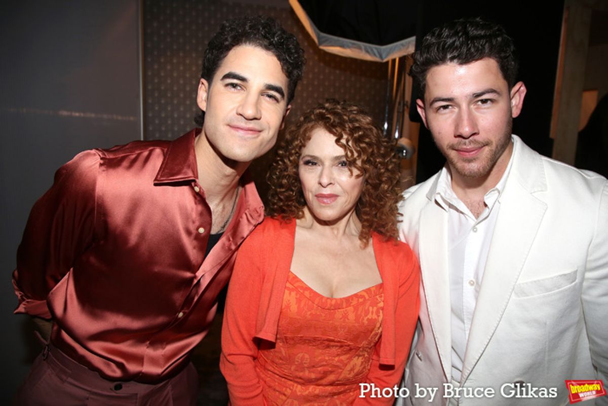 Darren Criss, Bernadette Peters and Nick Jonas  at 