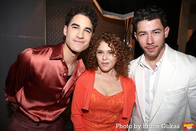 Darren Criss, Bernadette Peters and Nick Jonas  Photo