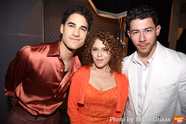 Darren Criss, Bernadette Peters and Nick Jonas  Photo