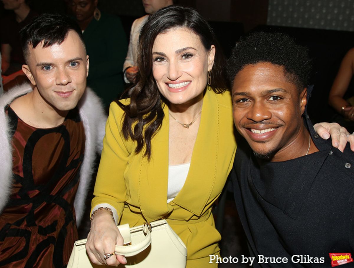 Cole Escola, Idina Menzel and Ephraim Sykes at 
