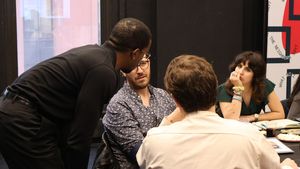 Devante Lawrence, Sam Hood Adrain, and Federica Borlengh Photo