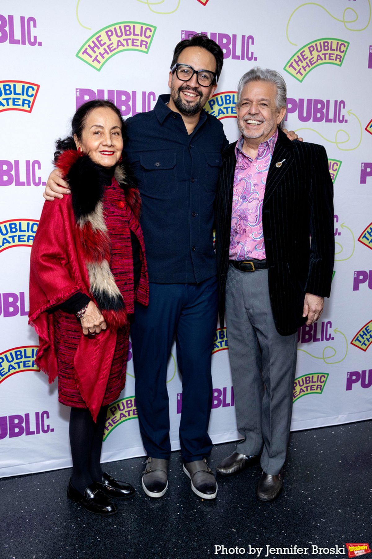 Liz Towns-Miranda, Lin-Manuel Miranda, Luis Miranda at 