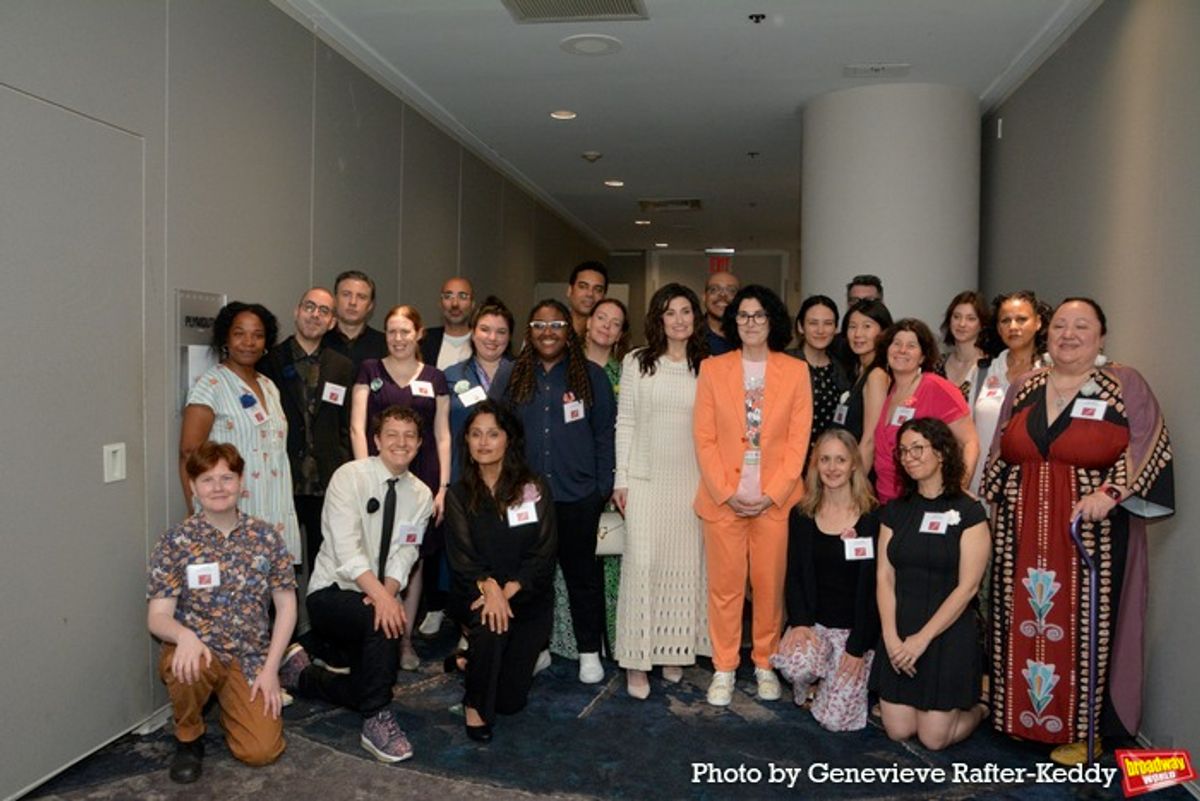 Idina Menzel and Tina Landau with the 2025 New Dramatists at 