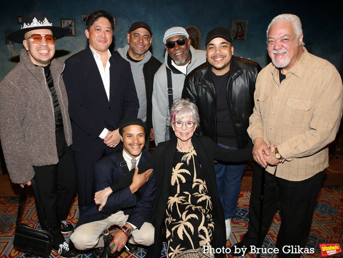 Rita Moreno poses with The Band of 'Buena Vista Social Club' at 