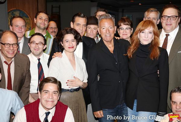 Bruce Springsteen and Patti Scialfa pose with George Clooney & the Company of 