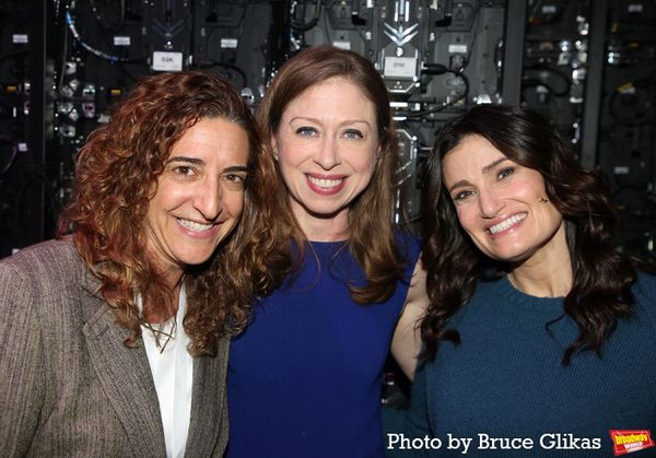 Producer Eva Price, Dr. Chelsea Clinton and Idina Menze Photo