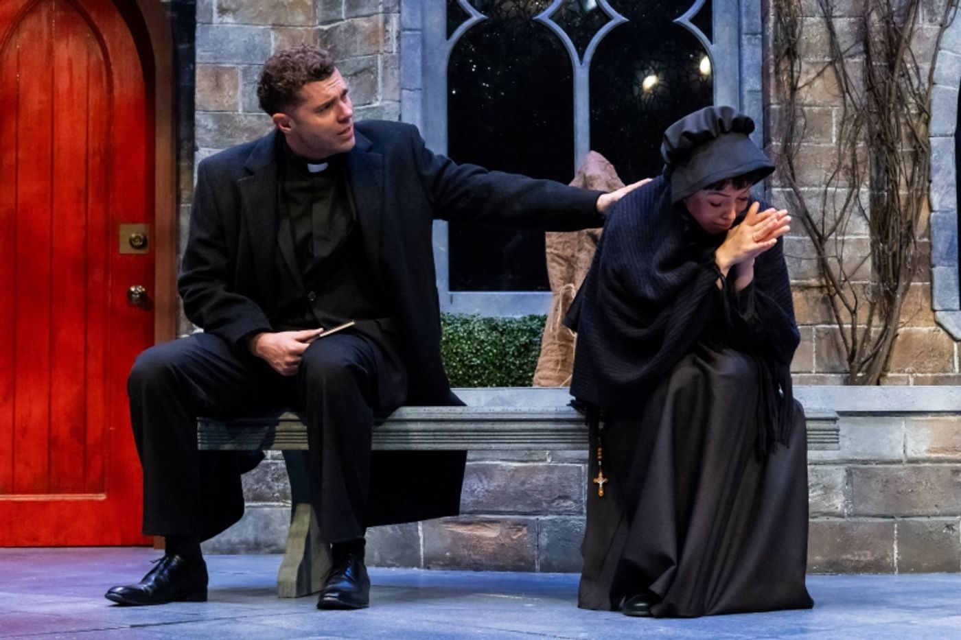 Sarah Velasco in Doubt: A Parable at Actor's Express. Photo credit to Casey Gardner Ford.