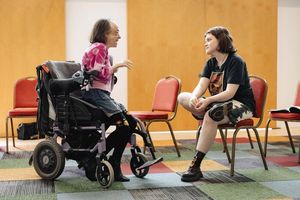 Liz Carr and Georgie Henley Photo