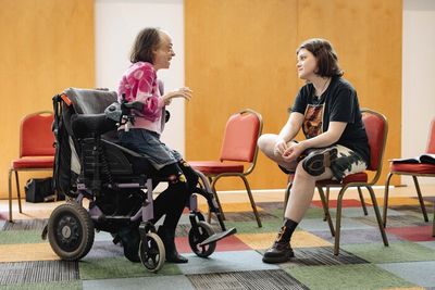 Liz Carr and Georgie Henley Photo