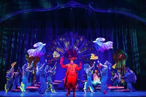 Kyle Parker Taylor (Sebastian), Hillary Fisher (Ariel), and ensemble Photo