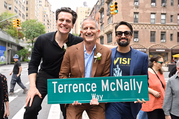 Jonathan Groff, Tom Kirdahy and Lin-Manuel Miranda Photo