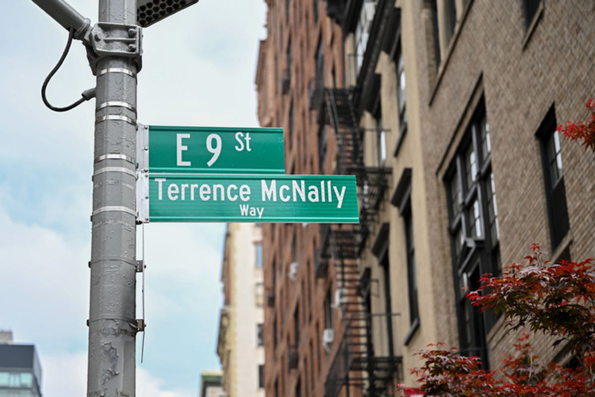 The “TERRENCE McNALLY WAY” street sign  at 