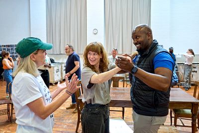 Lucy Hind with Katie Brayben and Sifiso Mazibuko  Photo