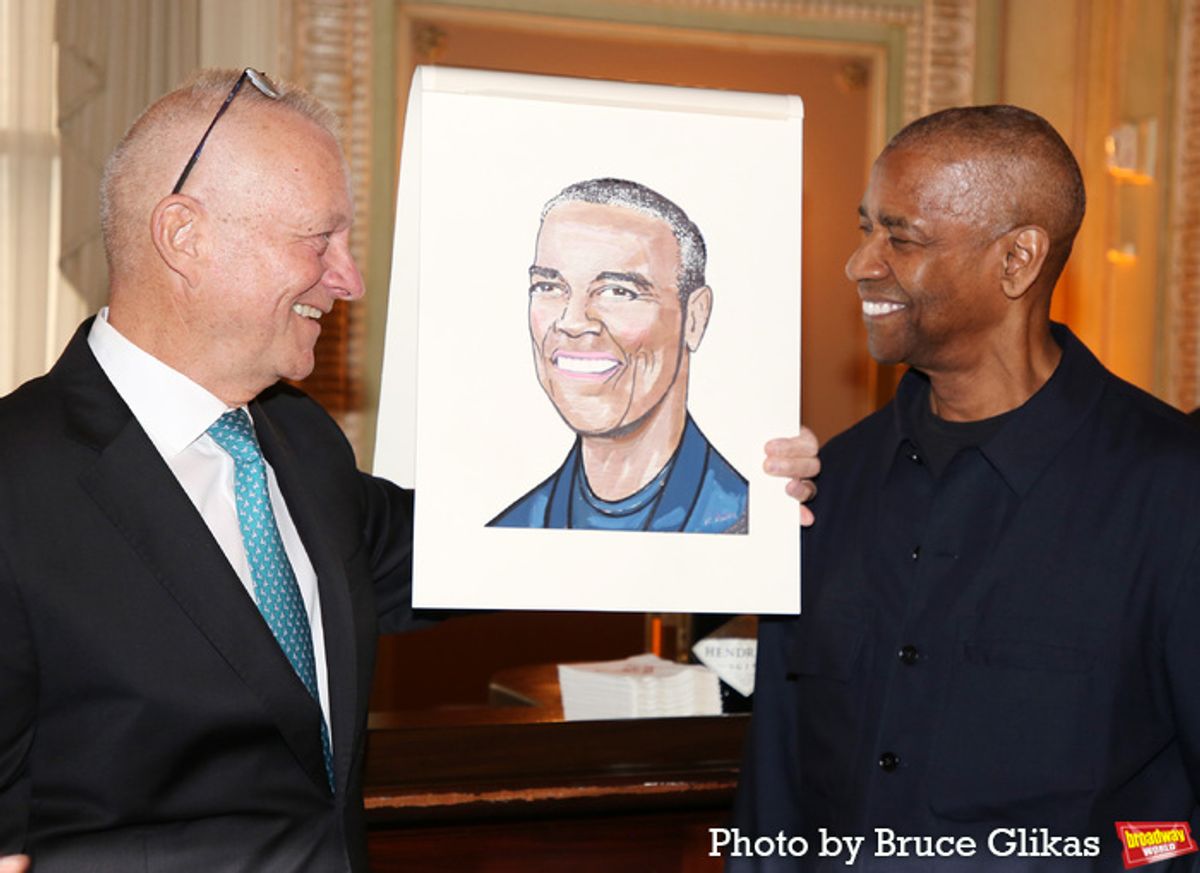 Sardi's Max Klimavicius and Denzel Washington at 