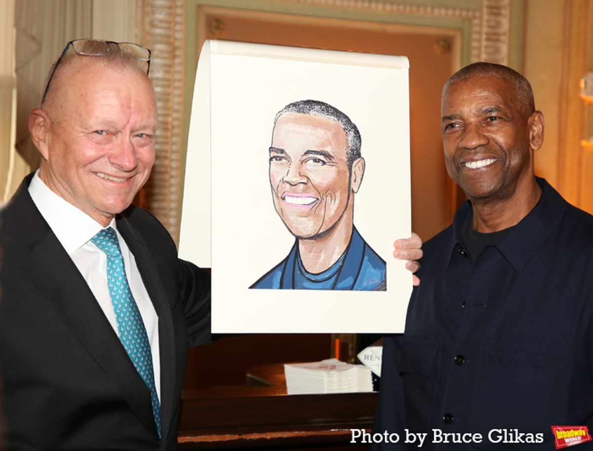 Sardi's Max Klimavicius and Denzel Washington at 