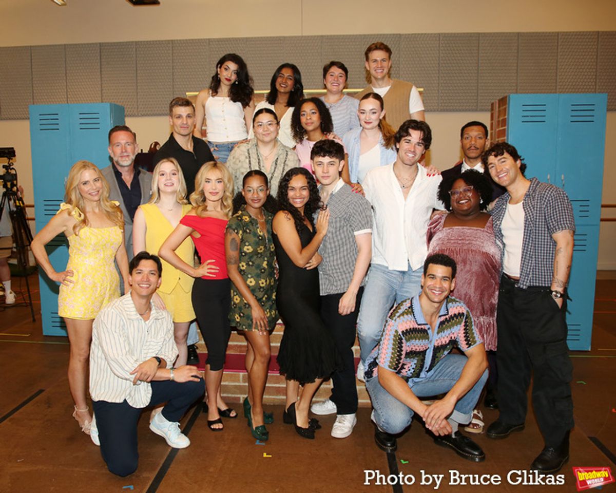 The Cast of 'Heathers The Musical' including Sara Al-Bazali, Lav Raman, Emma Benson, Louis Griffin, Ben Davis, Brian Martin, Syd Sider, Kiara Michelle Lee, Cecilia Trippiedi, Cameron Loyal, Kerry Butler, Elizabeth Teeter, McKenzie Kurtz, Olivia Hardy, Lorna Courtney, Casey Likes, Cade Ostermeyer, Erin Morton, Devin Lewis, James Caleb Grice and Xavier McKinnon at 